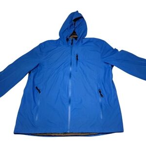 Men's Vibrant Blue Hooded Raincoat
